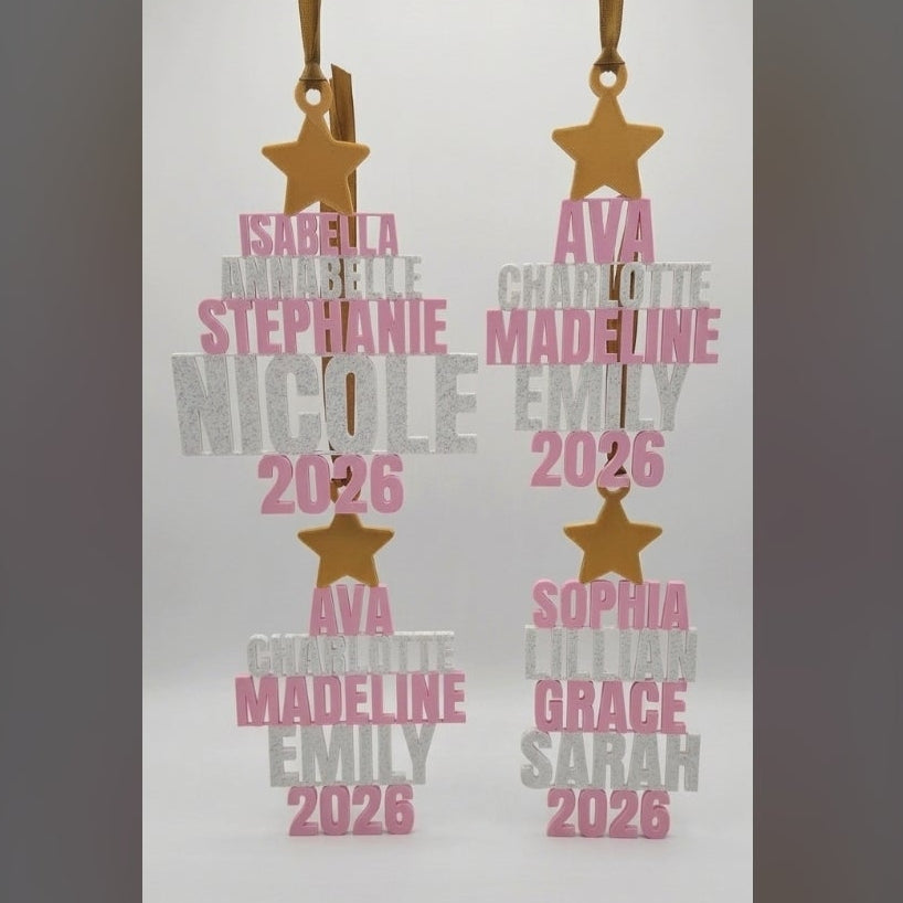 Customizable Stackable Names Family Tree Ornament