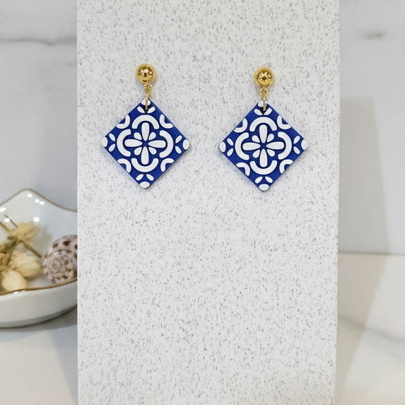 Greek Tile - Blue w/White