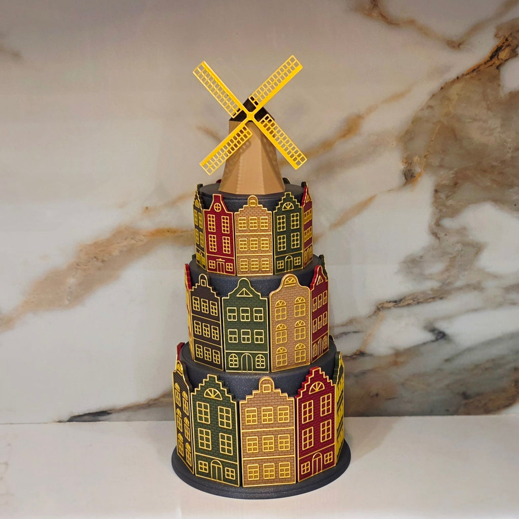 Stackable Euro Town Cookie/Treat/Gift Container