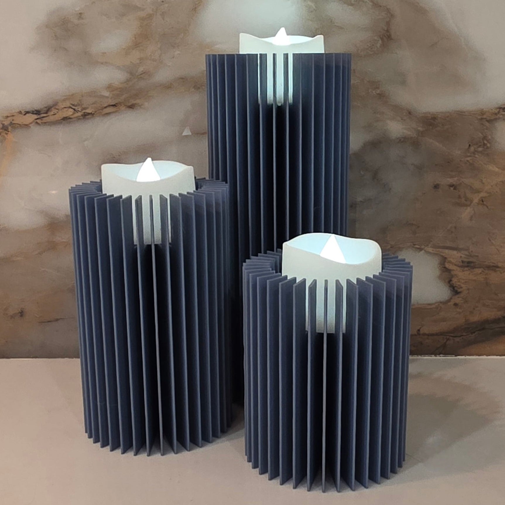 LED Candle Set of 3 - Curved & Straight Option