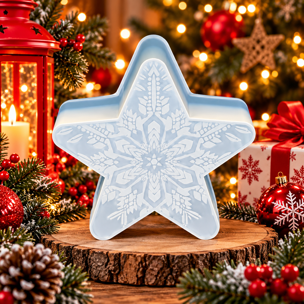 LED Star w/Snowflake Design